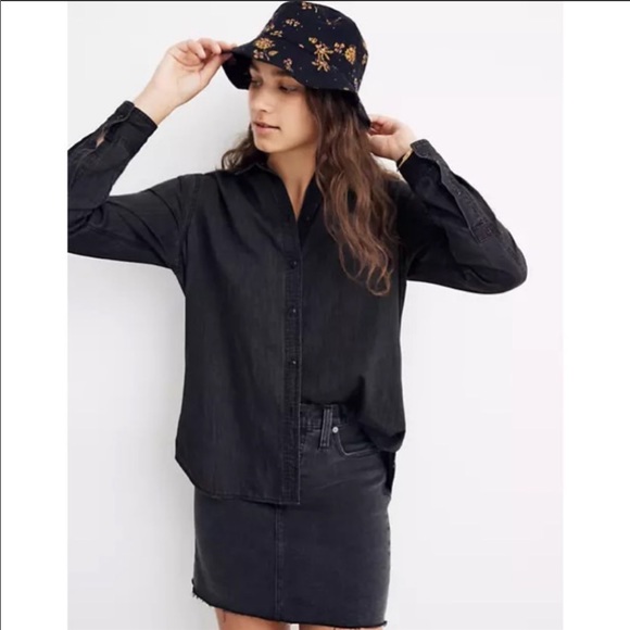 📌  Madewell Denim Oversized Ex-Boyfriend Shirt - Picture 1 of 6